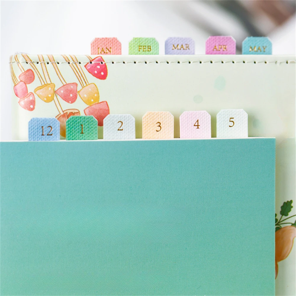 

10 Sheets Colorful Planner Label Sticker Sticky Notes Index Stickers Date Mark Scrapbooking Notepad Bookmark Kawaii Stationery