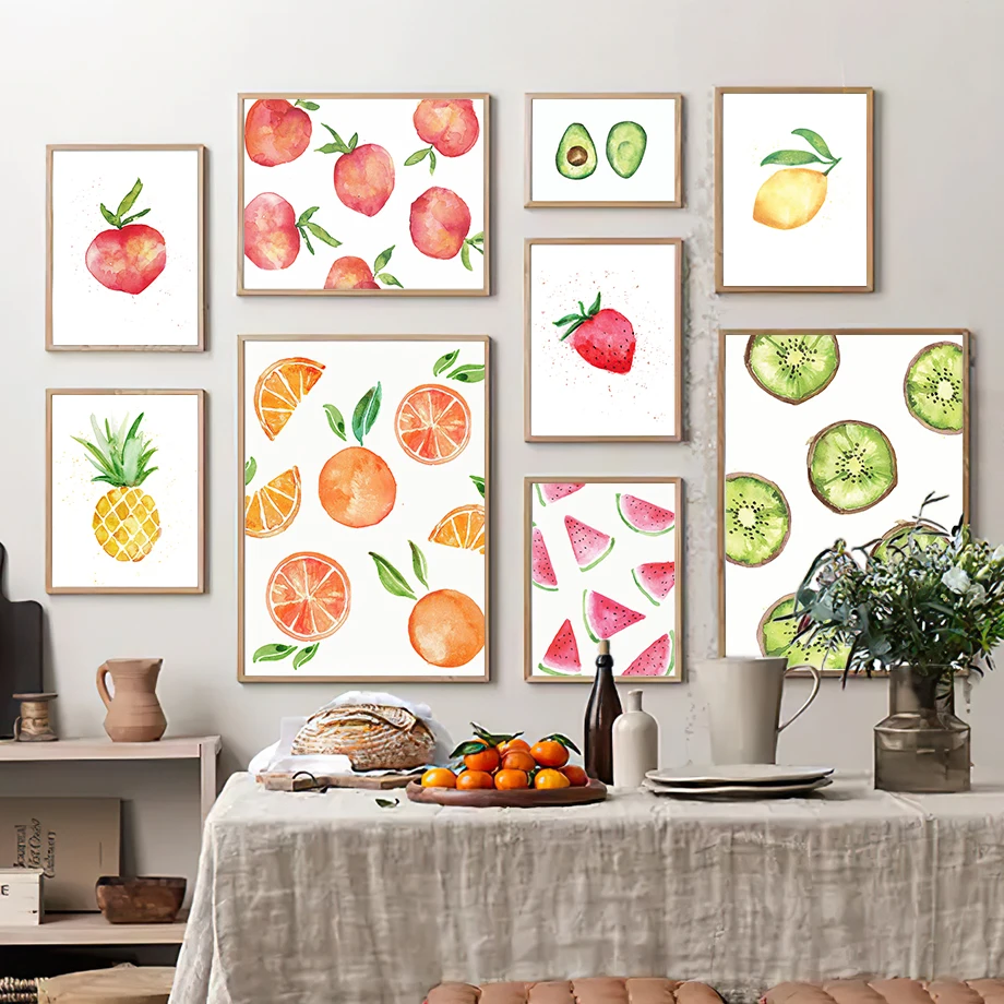 

Картина на холсте с изображением ананаса, оранжевого персика