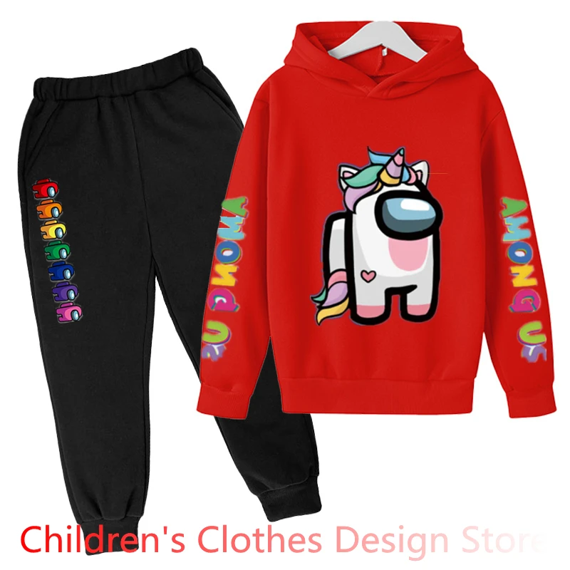 

2022Wholesale Game Among Us Hoodies Suit Teens Baby Boys Clothes Girls Cartoon Anime Sweatshirt Kids Autumn Winter Clothes