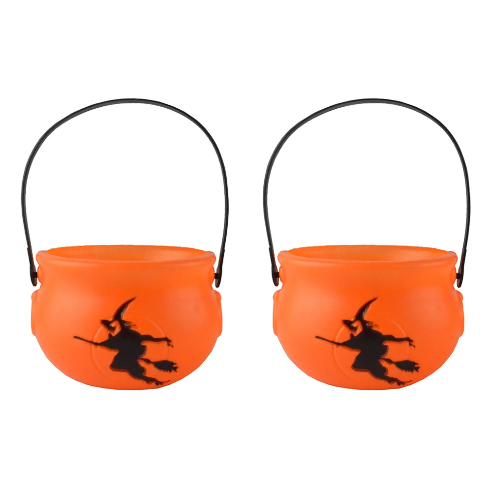 

2Pcs Plastic Bucket Candy Bucket Bucket Pumpkin Bucket for Storage