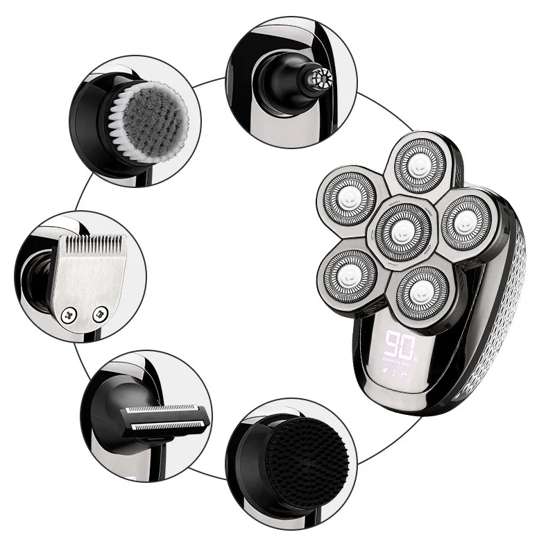 

New Men's Shaver Waterproof Razor Razor Six-Blade All-in-One Smart Rechargeable Beauty Kit