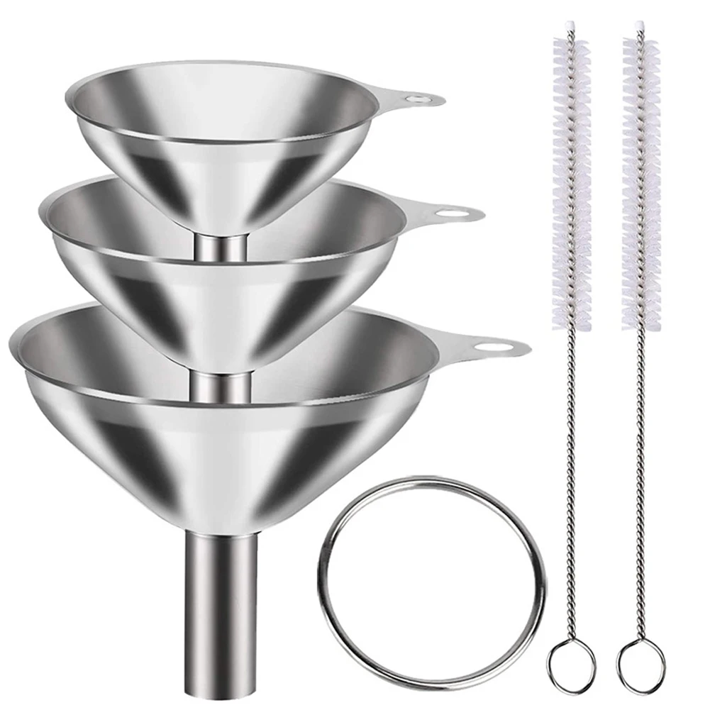 

New Hot Sale 3PC or 5 Pcs Stainless Steel Mini Funnels for Kitchen use Large Tiny Small Funnel Set