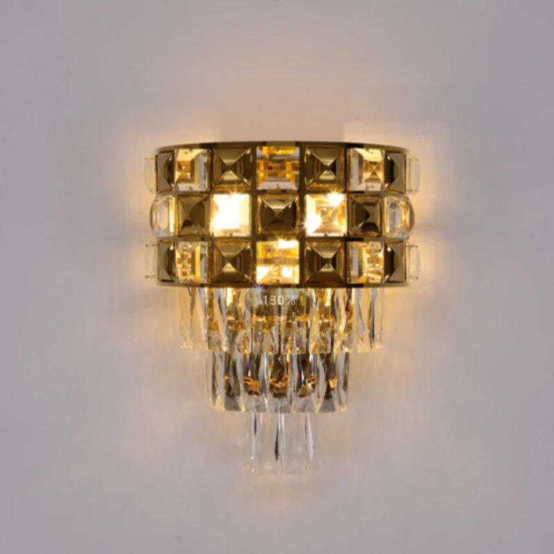 

110v 220v golden crystal nordic wall lamp