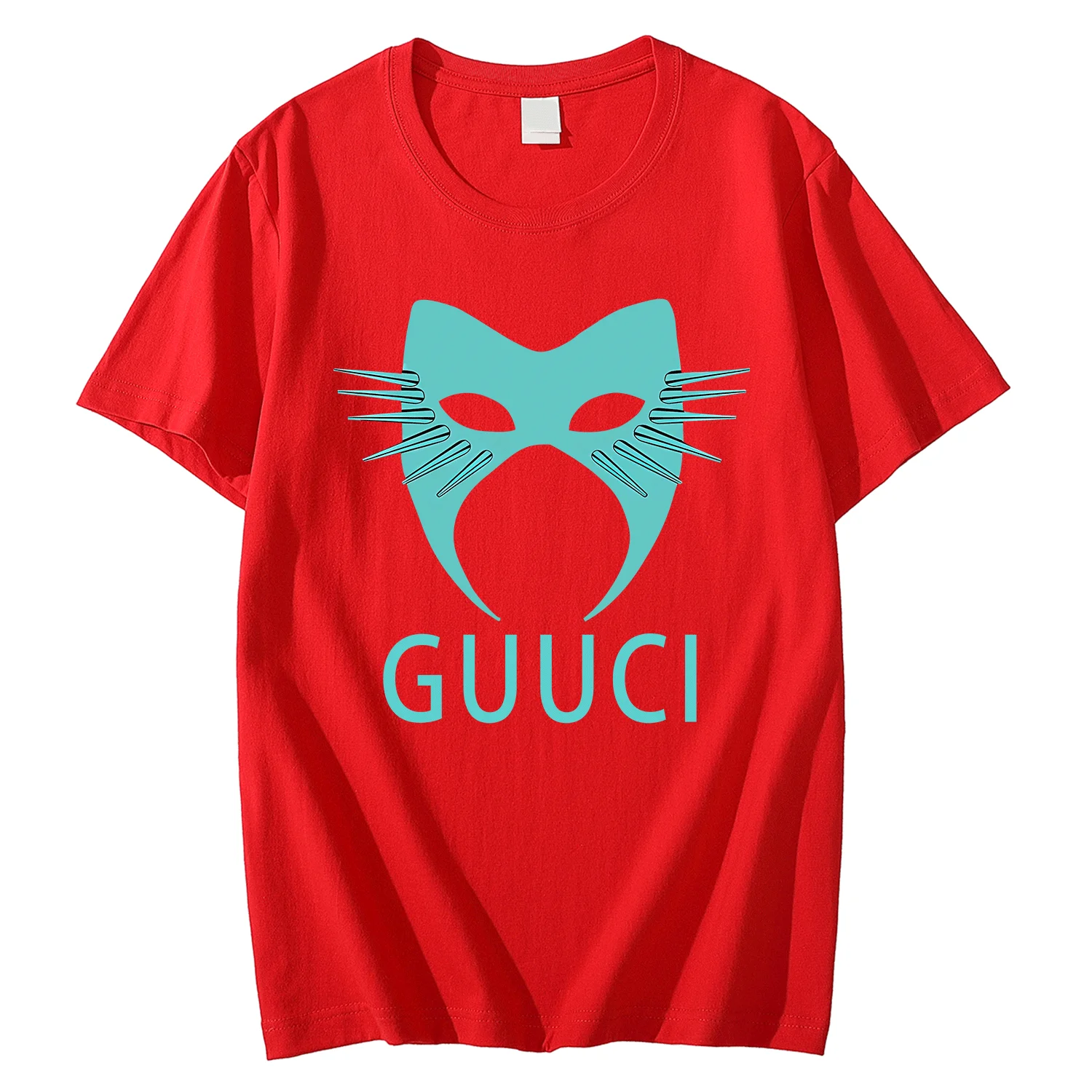 

2023 T Shirt Summer 100% Cotton For Men T-Shirt Luxury Cat Print Streetwear Fashion Brand Top Vintage Oversized Free Shipping