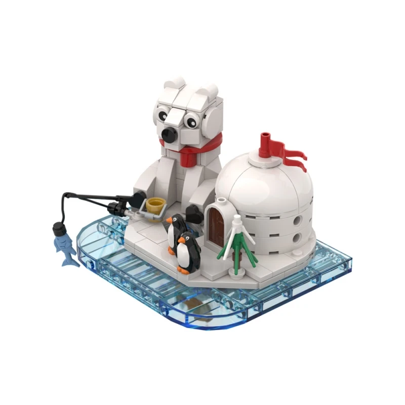 Модель замка пингвина MOC Winter строительные блоки милый пингвин и Снежный мир