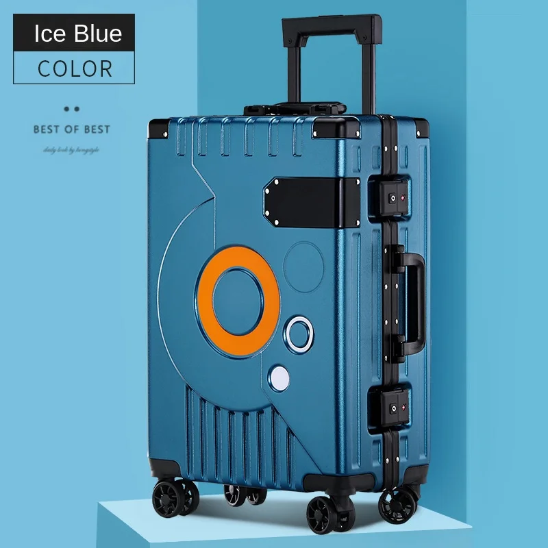 Hot Luggage Large Capacity 26-Inch Fashion Aluminium Frame Luggage Universal Wheel Men's and Women'sCarry-on
