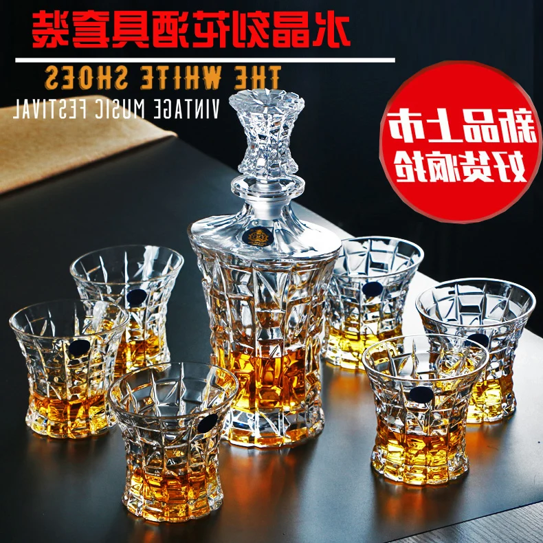 

crystal Creative glass large whisky beer decanter jug wine set liquor cup