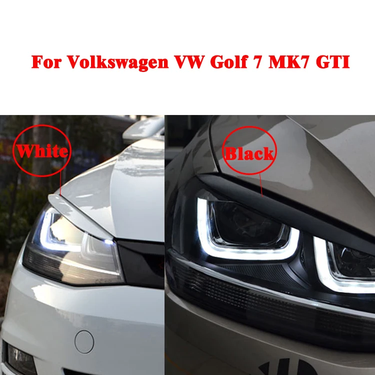 

High Quality Headlights Eyebrow Eyelids ABS Chrome Trim Cover Sticker for Volkswagen VW Golf 7 MK7 GTI