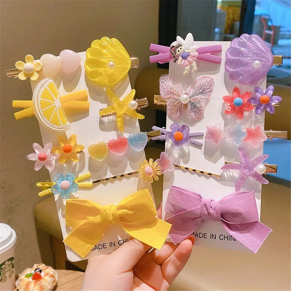 

9Pcs/set Children Girls Flower Headdress Bow-knot Kids Hair Clips Barrettes Hair Accessories Hairpins