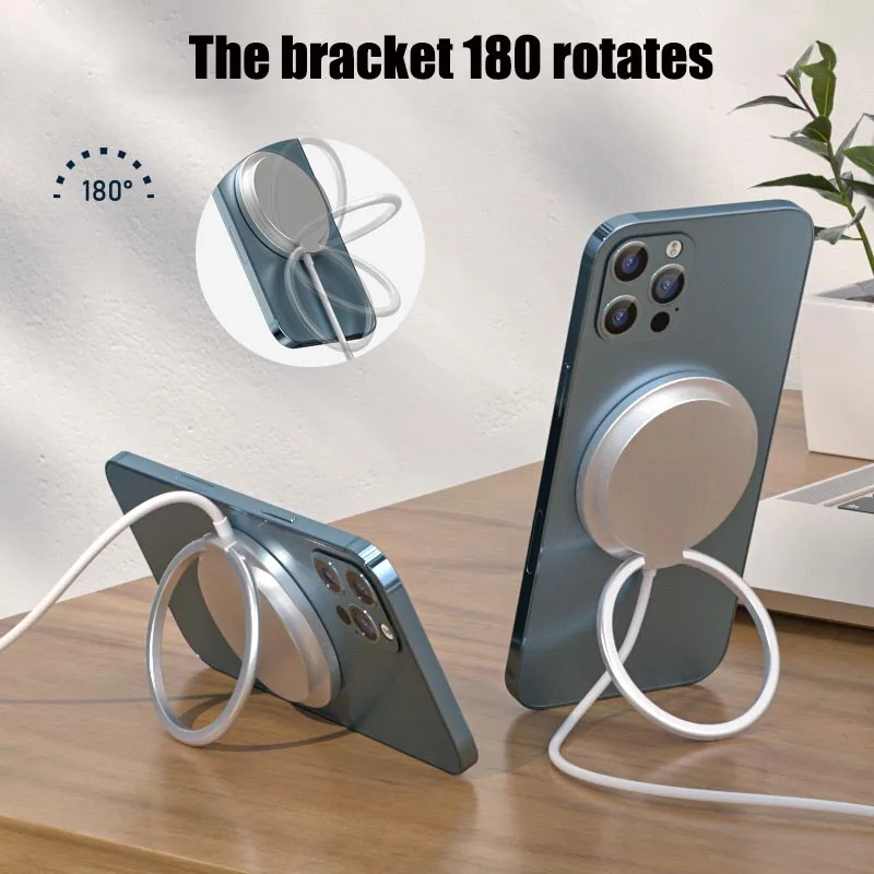 

Magnetic Holder for Iphone 13 12 Series Magsafe Wireless Fast Charging Adjustable Removable Cell Phone Ring Grip Kickstand Base