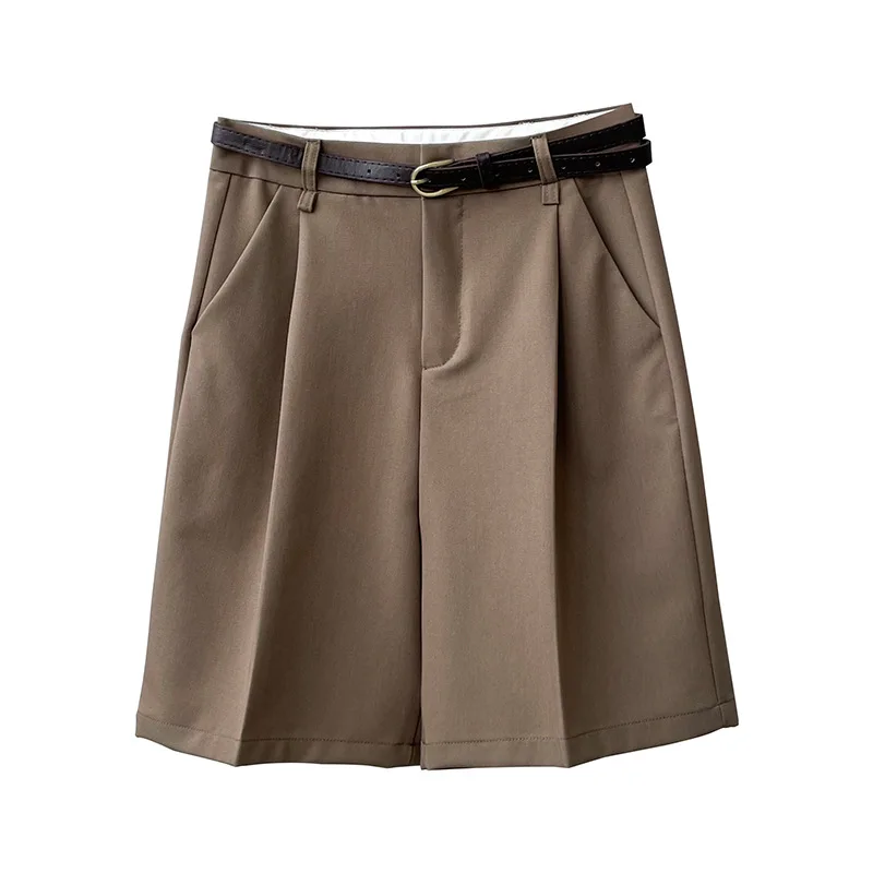 Casual Suit Shorts for Women's Loose Fitt High Waisted Wide Leg Casual Pants 2023 Summer New Solid All-match Short Trousers