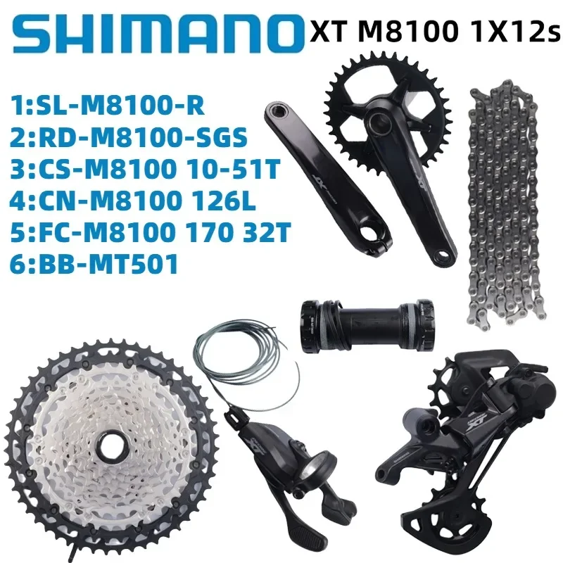 Shimano Deore XT M8100 1X12 Speed Groupset 12S Рычаг переключения передач Задний переключатель Цепь CN