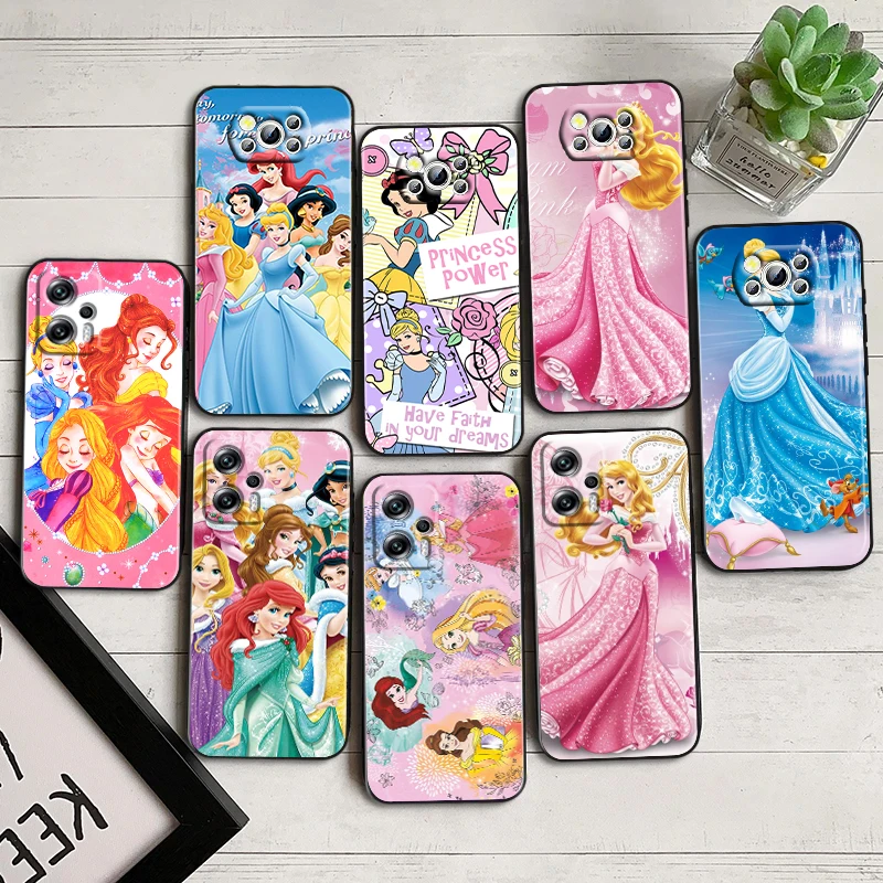 

Princess Disney Beautiful For Xiaomi Poco F5 X5 C55 C50 M5 M4 X4 X3 F3 GT NFC M3 C3 M2 F2 F1 X2 Pro Silicone Black Phone Case