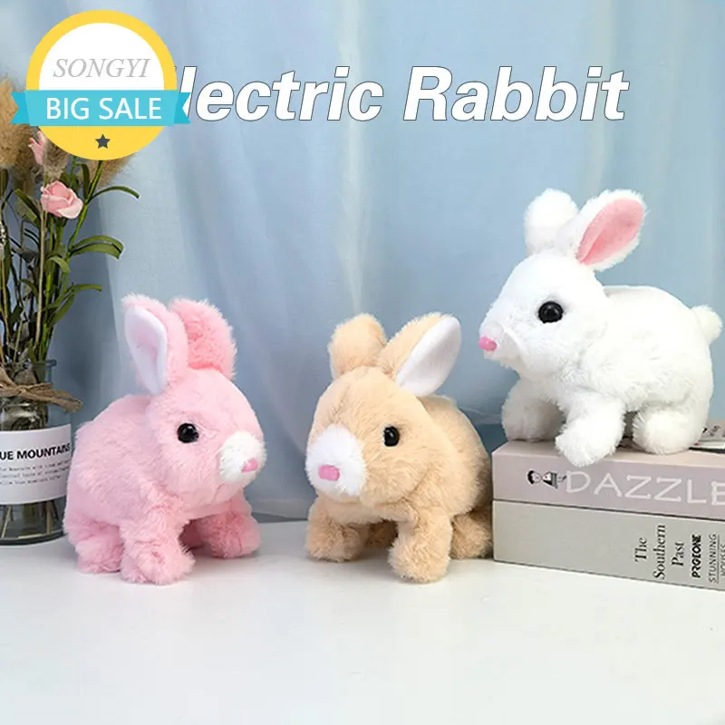 

Electronic Plush Rabbit Toy Robot Bunny Walking Jumping Running Animal Shake Ears Cute Electric Pet for Kids Birthday Gifts