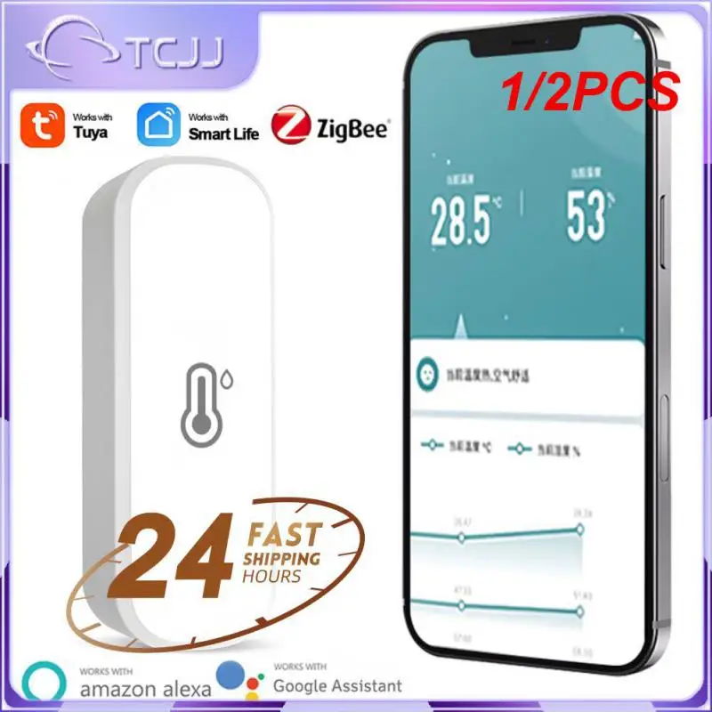 

Термометр Tuya ZigBee/Wi-Fi с датчиком температуры и влажности, домашний подключенный термометр, совместимый с Smart Life, Alexa, Google Assistant, 1/2 шт.
