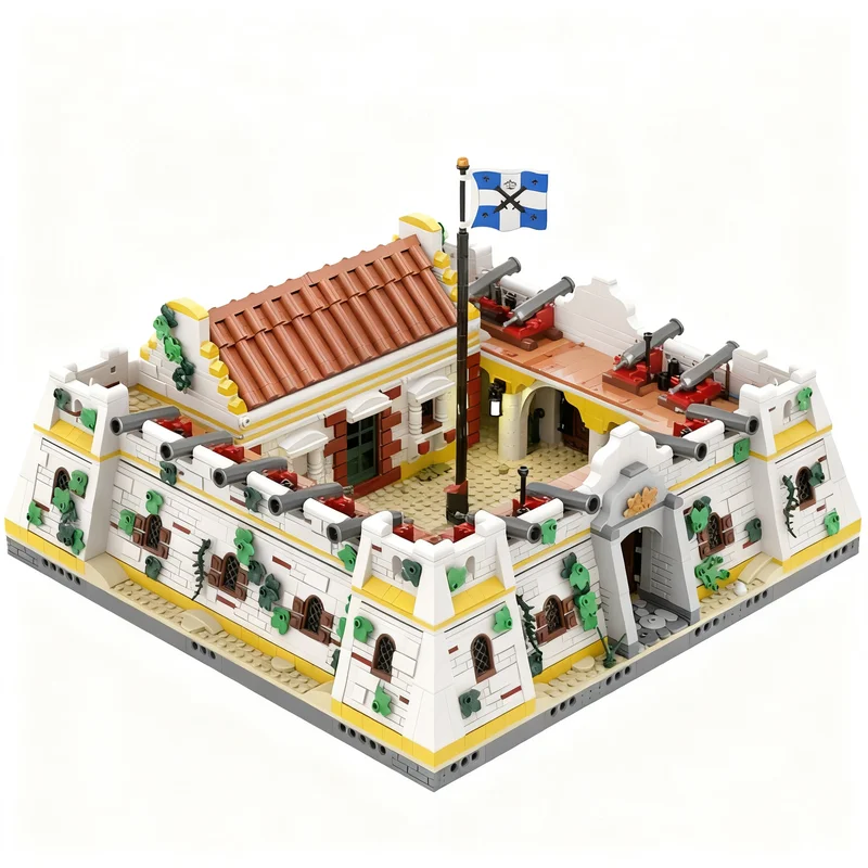Фото 3292 детали MOC Замок Мартино - Модель пиратского замка в Бухте Моряка, строительные блоки, рождественские подарки, креативный набор для сборки, образовательный конструктор. №1