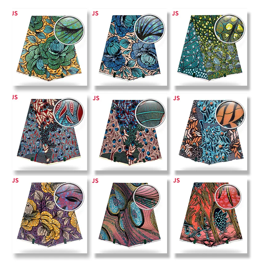 

Green Glitter Glam Print Soft Batik African Real Fabric Anakra Super Grand Wax Cotton dress for christmas party H210628