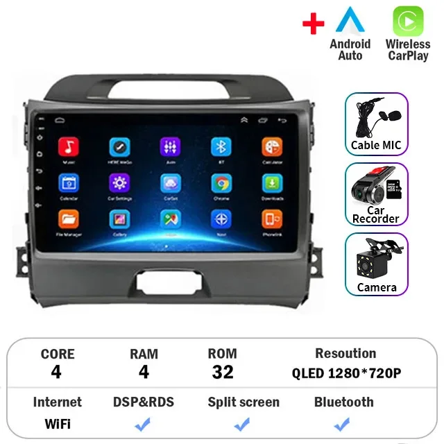 

Для KIA Sportage 3 2010-2016 Android автомобильный радиоприемник Carplay головное устройство DSP 4G Carplay 2din Multimidia видеоплеер навигация GPS
