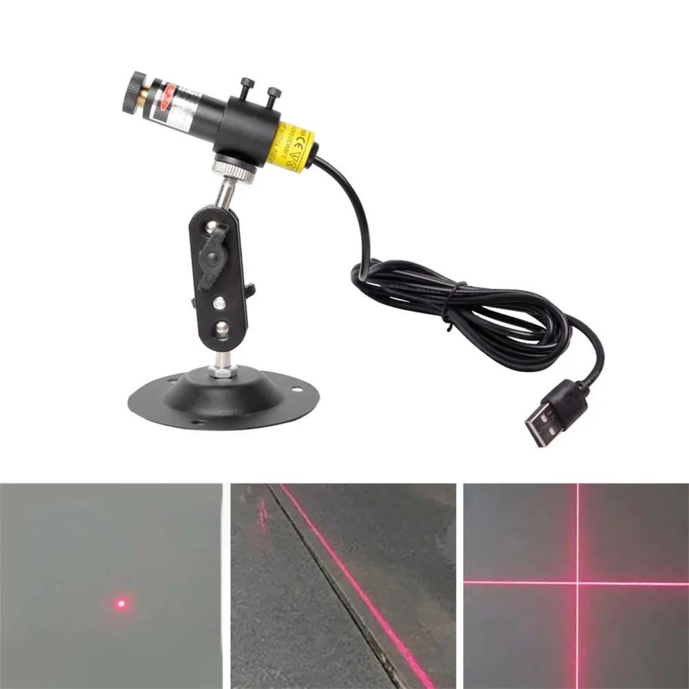 

USB Powered Garment Sewing Cutting Laser Position Light Line/Cross Woodworking Infrared Laser Lamp & Stand Base for Factory