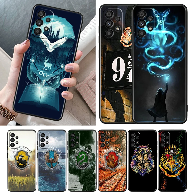 

Art Ring Harries Potters Wand Case For Samsung Galaxy A72 A71 A51 A52 A52S A12 A32 A21S A73 A13 4G 5G Soft Black Phone Cover