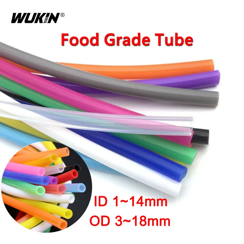 

1 Meter Multicolor Food Grade Silicone Tube Flexible Rubber Hose Soft Drink Pipe Water Connector ID 1 2 3 4 5 6 8 10 14mm