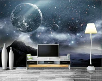 custom photo mural wallpaper 3d science fiction earth universe starry planet decor wallpapers for walls in rolls living room