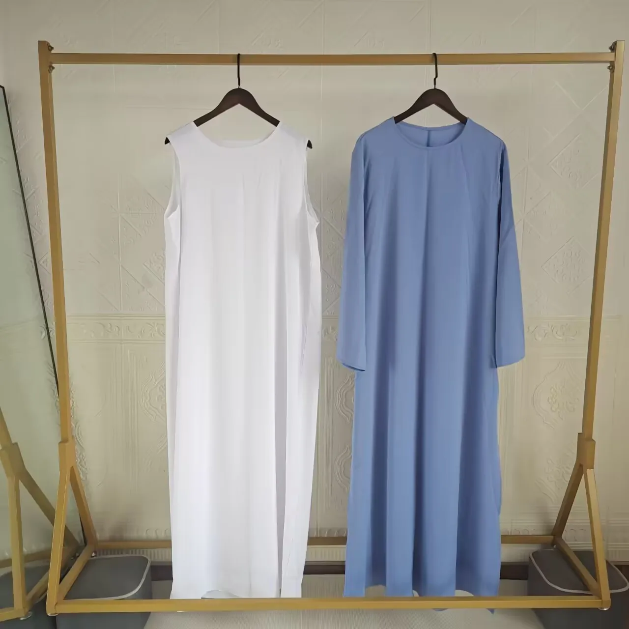 jilbab Muslim abaya 2 piece set Muslim Women Hijab Dress with inner dress  Abaya Long Khimar Ramadan Arab Islamic Clothes Robe