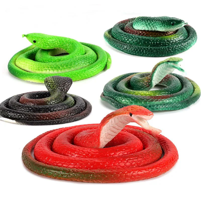 

Novelty Tricky Props Gags Practical Joke Simulation Cobra Toy Whole Person Soft Rubber Funny Fake Snake Cobra Animal Model Toys