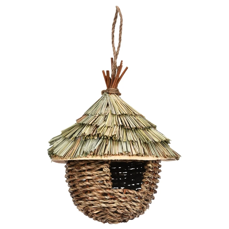 

Bird House Outdoor Decorative Weaved Hanging Parrot Nest Houses Pet Bedroom