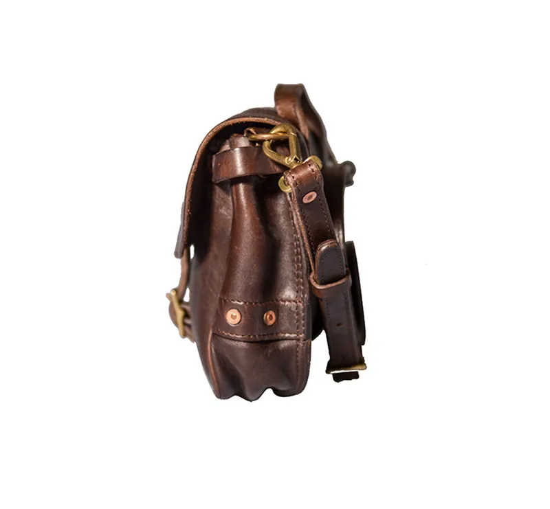 Top quality genuine leather men's shoulder bag fashion designer luxury outdoor travel first layer cowhide teens crossbody bag