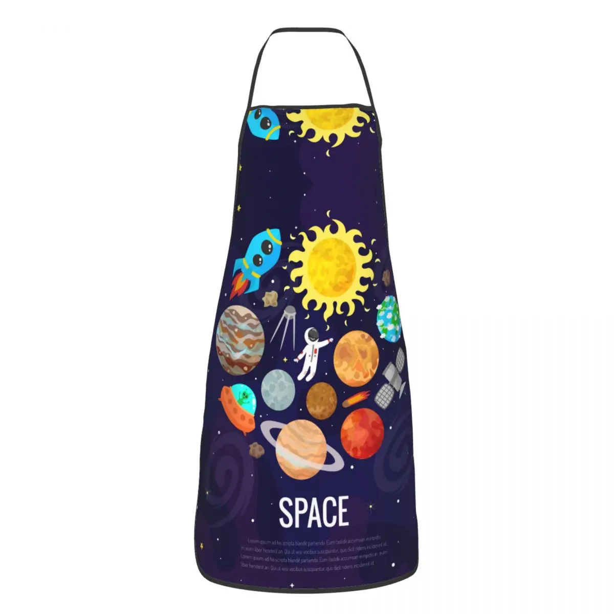 

Space Galaxy Cartoon Magical Polyester Apron 52*72cm Kitchen Household Bib Tablier Florist Artisan Pinafore for Men Women Chef