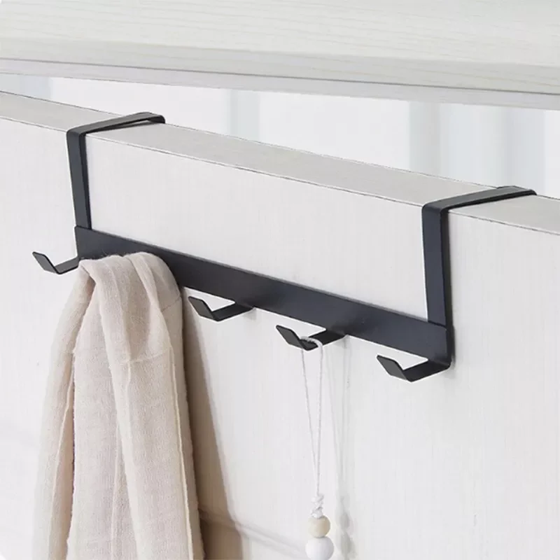 

2022New Over The Door 5 Hooks Home Bathroom Organizer Rack Clothes Coat Hat Towel Hanger Bathroom Kitchen Accessories Holder