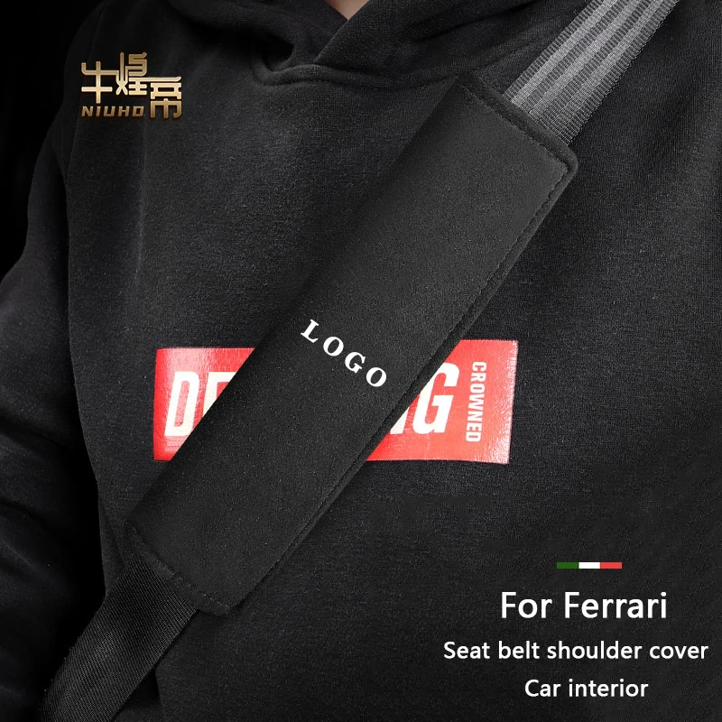 

Car Seat Belt Shoulder Cove For Ferrari 458 812 F430 599 296 F8 F12 FF 612 Seat Belt Suede Protective Cover Interior Accessories