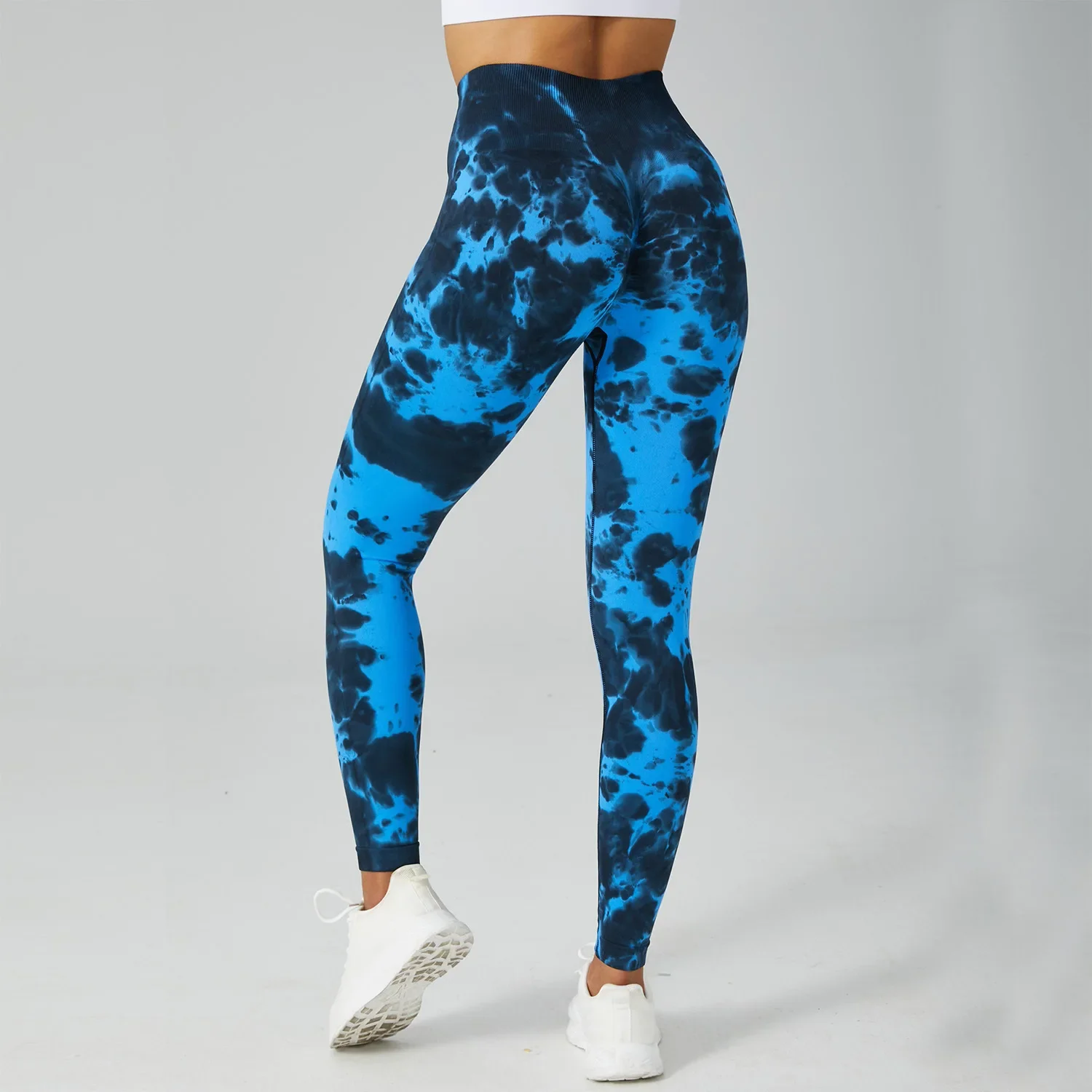 Спортивные колготки женские Tie Dye Леггинсы для йоги Брюки пуш-ап Спортивная