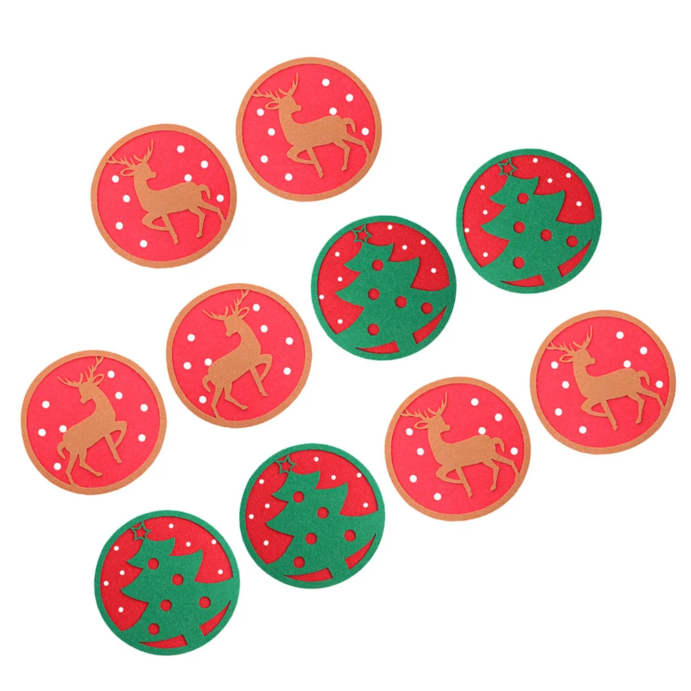 

Desktop Decor Coffee Coasters Non-slip Tea Cup Coaster Chirstmas Stoneware Coaster Felt Cloth Insulation Coaster Themed Coaster