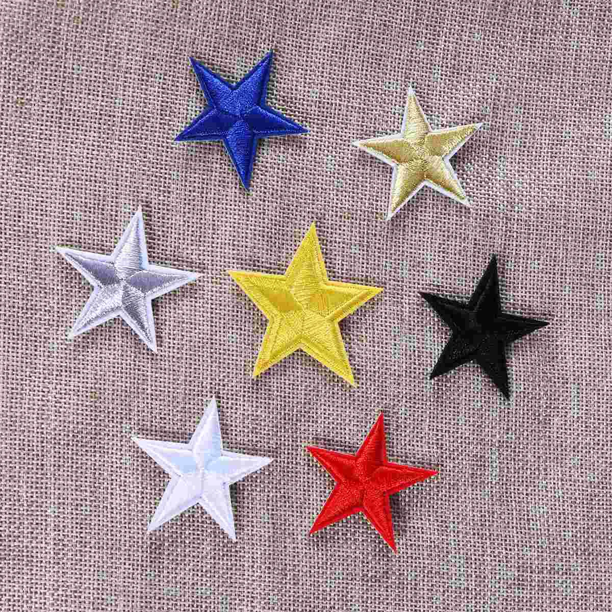 

Patch Starclothingon Iron Embroidery Applique Sticker Diy Sew Sewing Embroidered Clothes Pentagram Gold Appliques Stars Jackets
