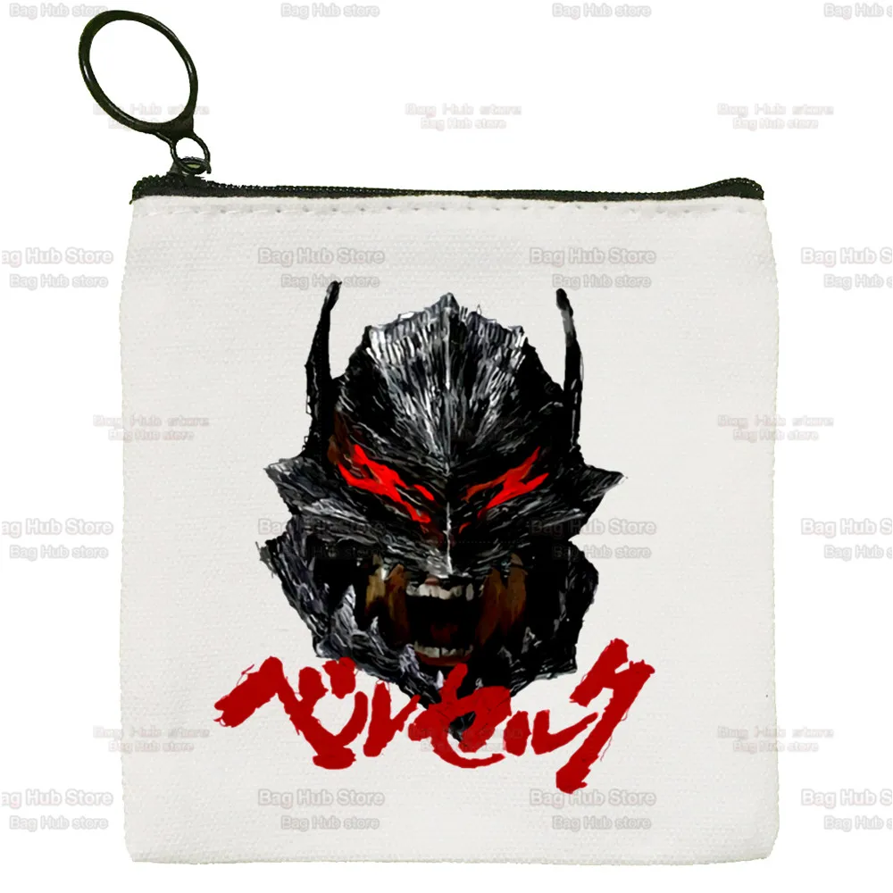 Berserk Guts Mini Coin Purse Canvas Student Wallet Swordsman Gatsu Sacrifice Zodd Anime Coin Case Zipper Hand Female Key Case