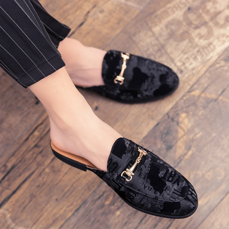 

Hot Sale Summer Men Half Slippers 2022Fashion Outdoor Casual Shoes Luxury Breathable Anti-slip Half Shoes Cool Comfortable Mules