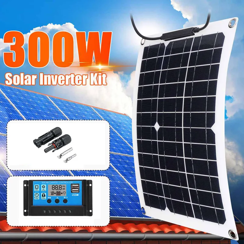 20W-300W Solar Panel 12V Solar Cell 100A Controller Solar Pa