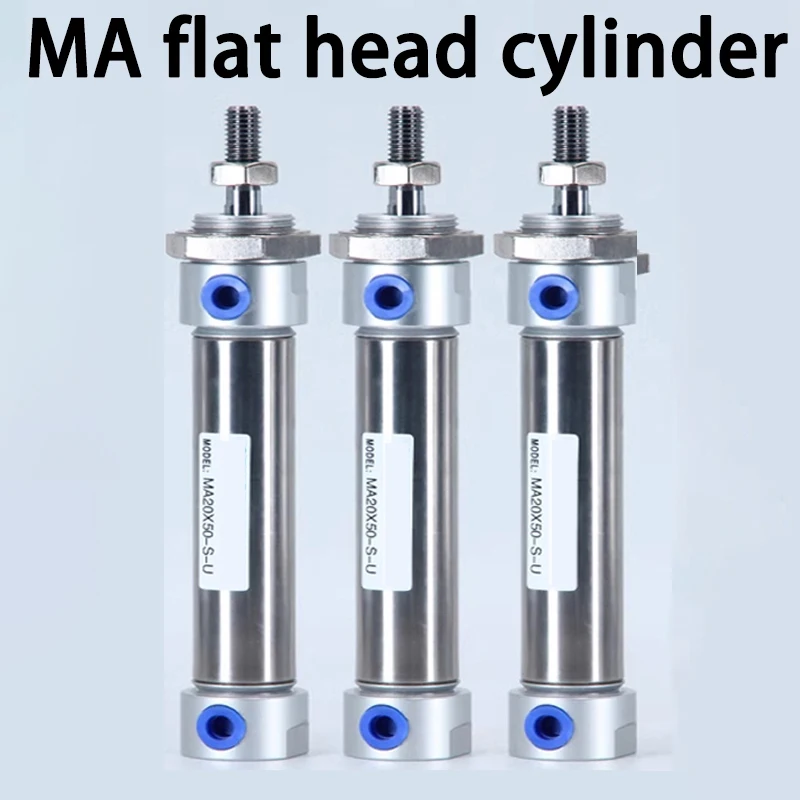 

MA 16 20 25 32 40 Пневматический цилиндр с плоским концом типа AirTAC Ход 25 50 100 125 150 200 мм Нержавеющая сталь двойного действия Мини-воздух