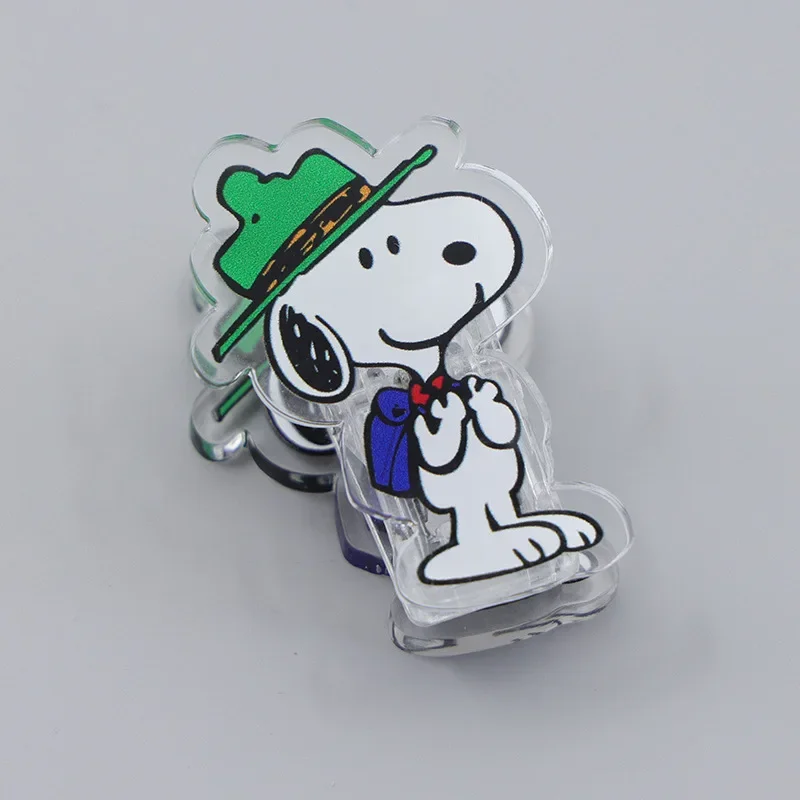 

Зажим для бумаги Snoopy с мультяшным рисунком, зажим для студентов, школьников, акриловые украшения для детей, милые зажимы для офиса, билетов, канцелярских принадлежностей