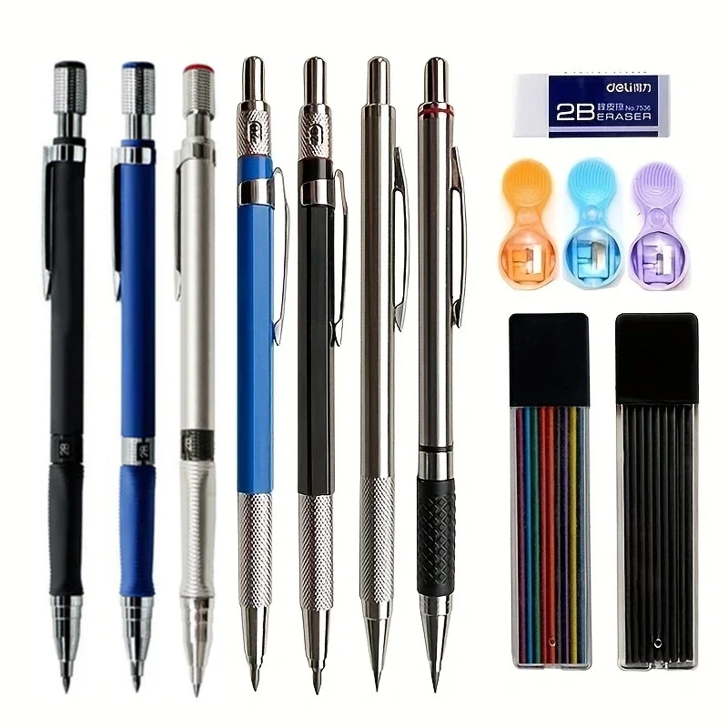 Механический Карандаш 2B 2 0 Мм Черный/цветной Грифель Автоматический Рисунок