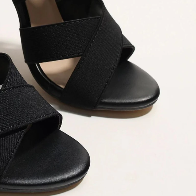 2023 New Summer Women's High Heels Stiletto Women's Sandals Fashion All-match Zipper Sexy Open Toe Buckle Sandals Women Party