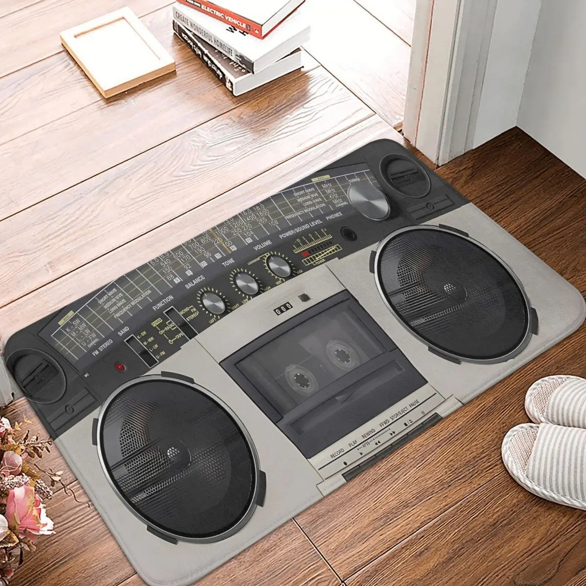 3D Boombox Boom Box Music Non-slip Rug Doormat Living Room Mat Hallway Carpet Bedroom Decorative