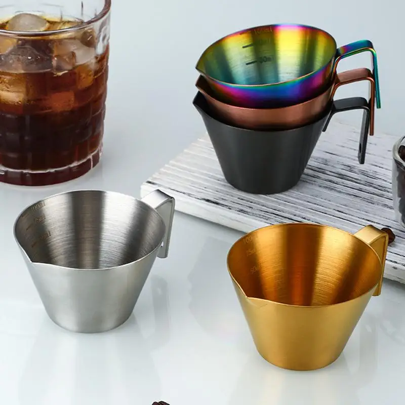 Мерная чашка для эспрессо с ручкой чашки выстрела из нержавеющей стали маленькая