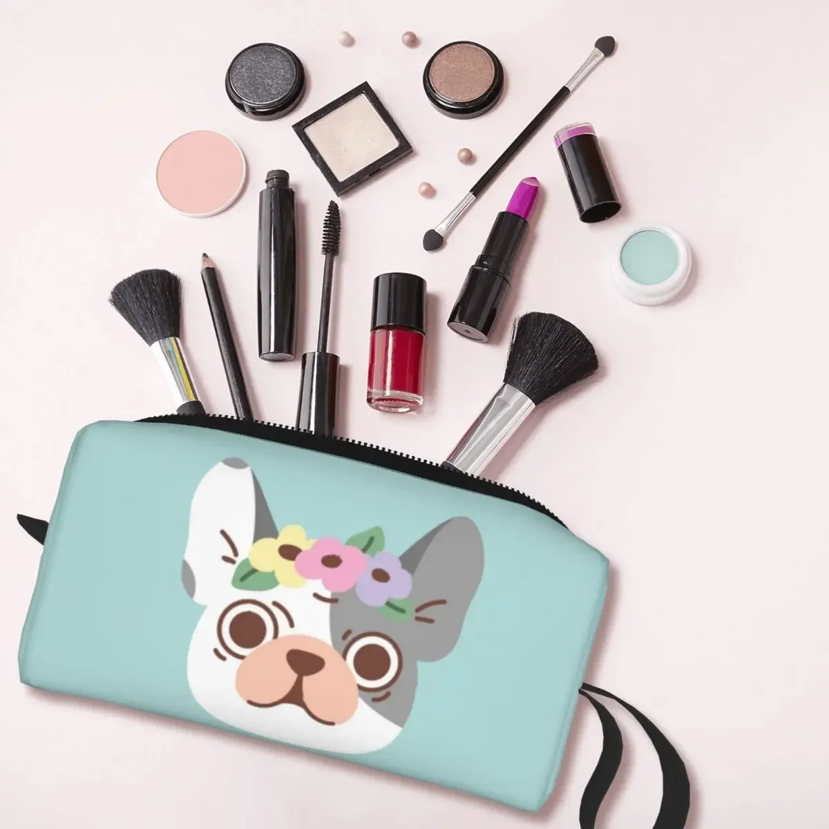 Пеналы с французским бульдогом и цветами большие сумки для ручек коробка пенал