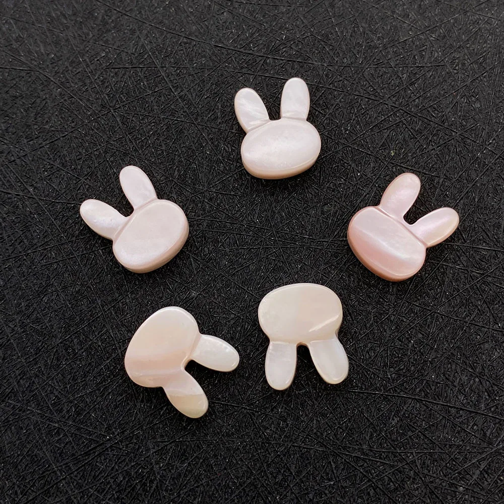 

5pcs/lot Natural Shell Mother-of-pearl Loose Beads Vertical Hole Rabbit Head Shape Jewelry Making DIY Necklace Brooch Shell Bead