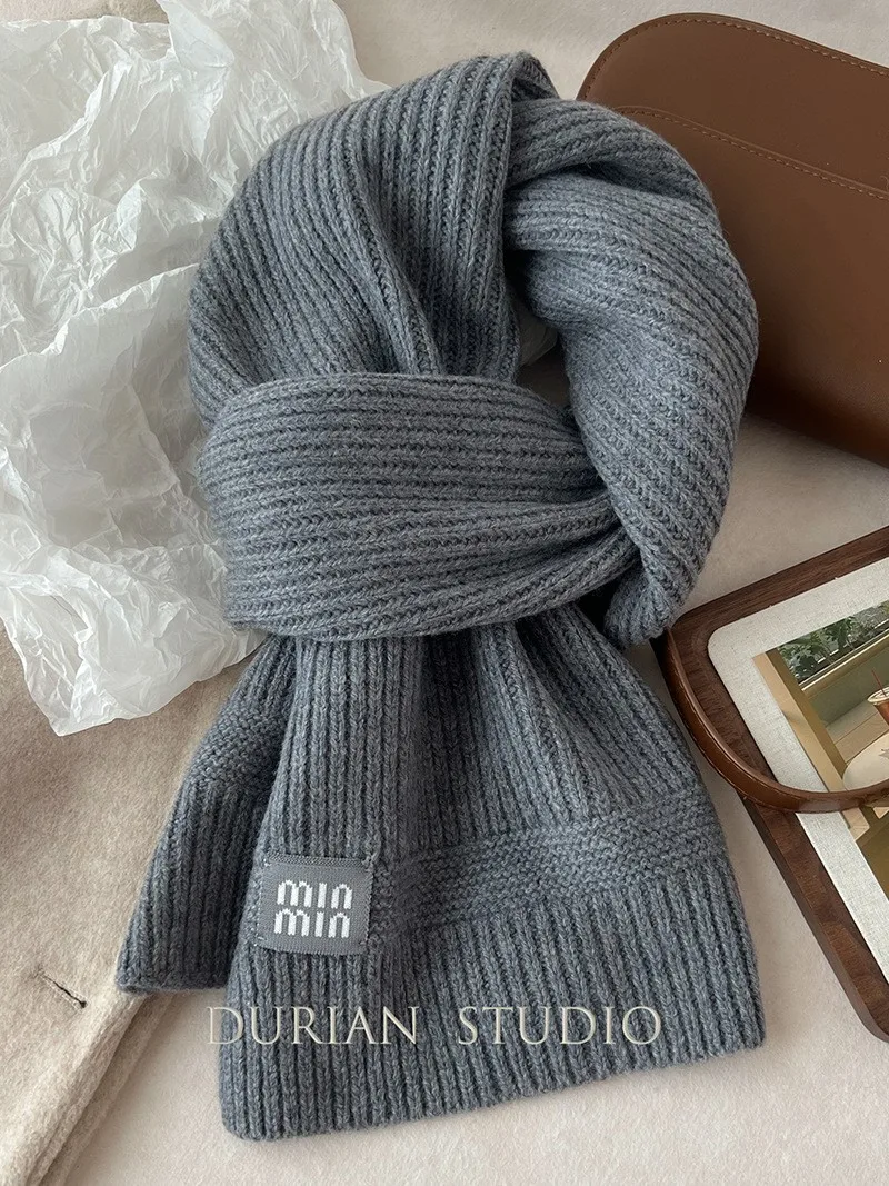 2024 новая корейская версия ангоры красный мягкий восковой вязаный шарф высокого