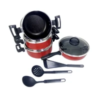 luxury red nonstick cookware set 4 pieces