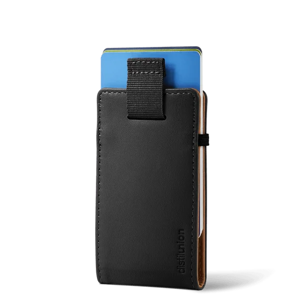 Wally Micro - Premium  Minimalist Slim Wallet and Card Holder - Reversible (Black + Brown RFID)